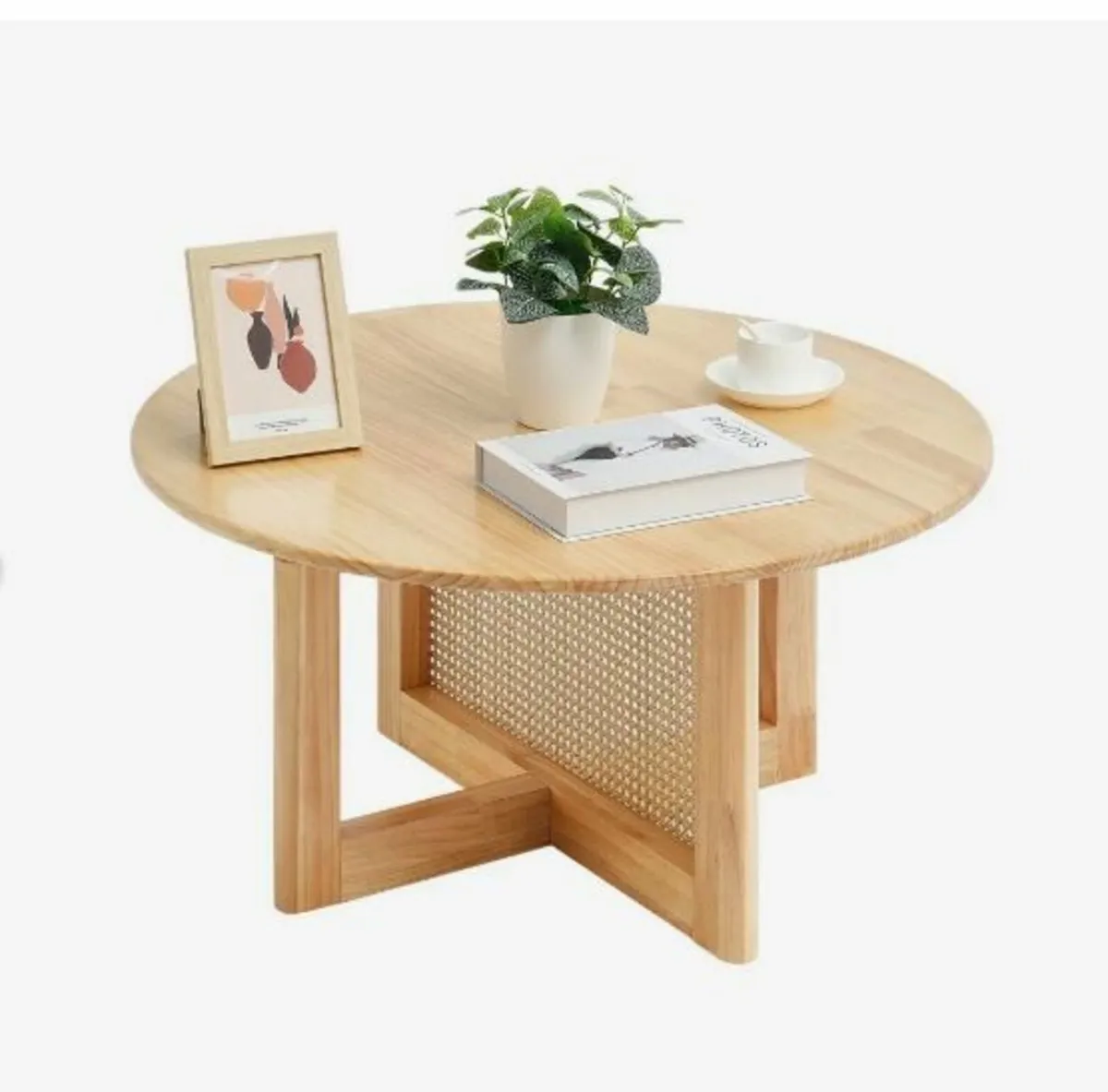 Rattan Coffee Table, Round Rattan - Image 4