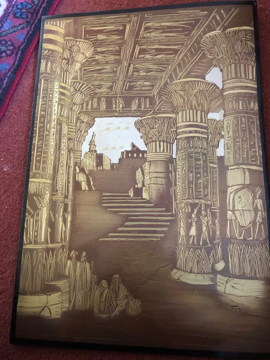 Egyptian scene on sheet copper - Image 4