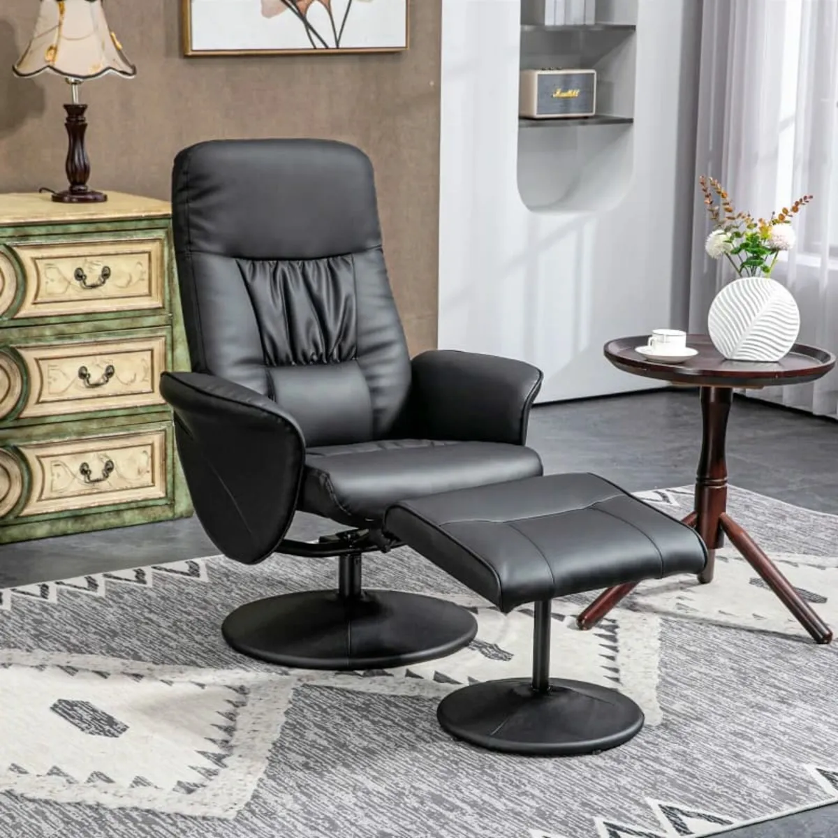 2-piece chair set Chair with ottoman Recliner with - Image 1