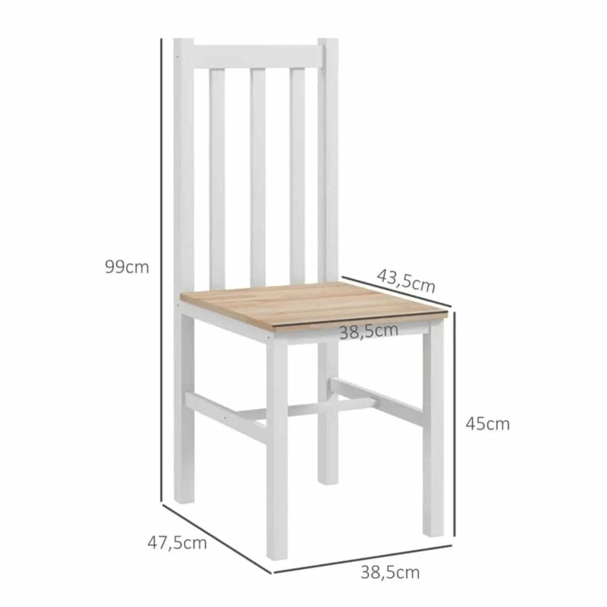 4-Piece Set Kitchen Chairs Dining Chairs, Solid Wo - Image 4