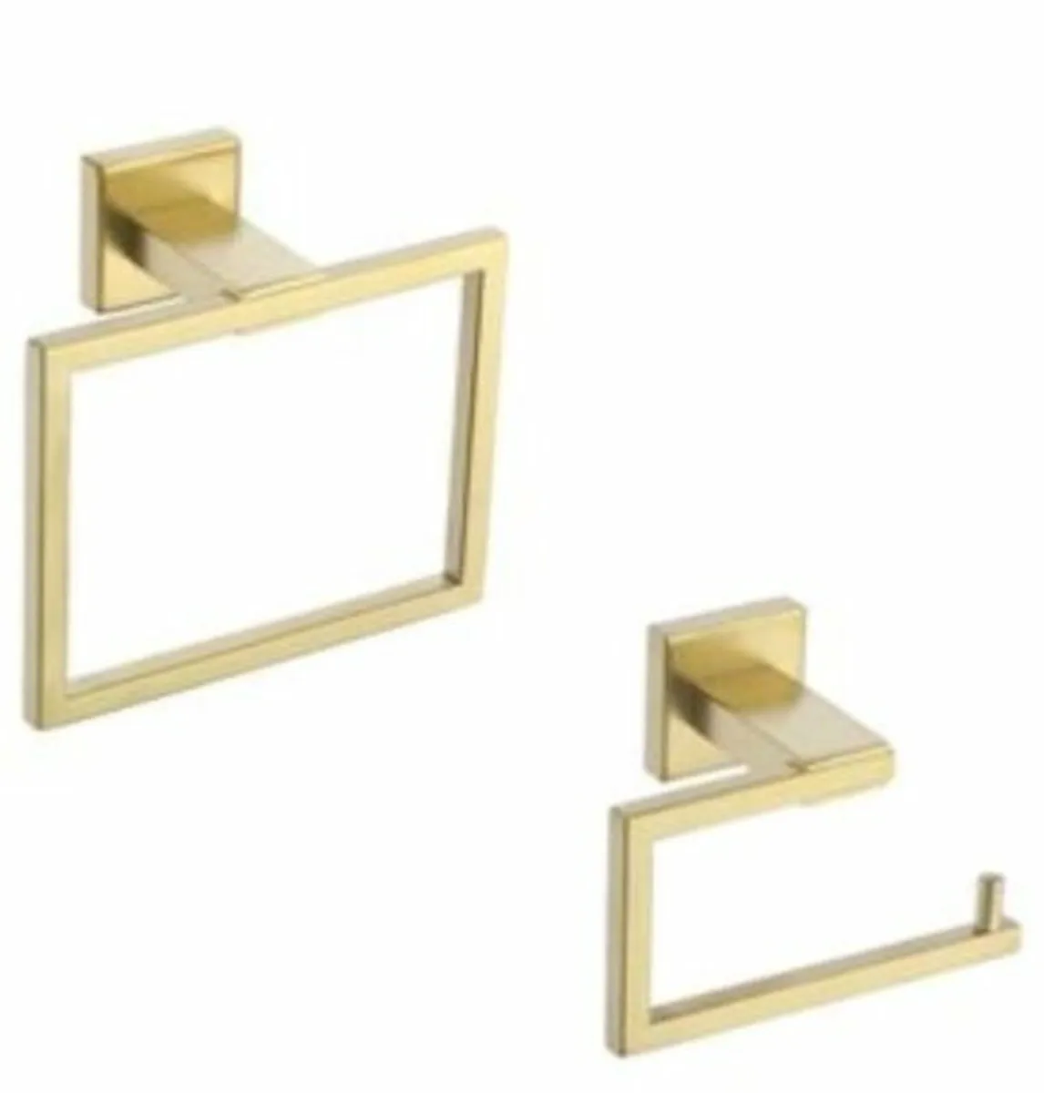 Toilet roll holder and towel ring set