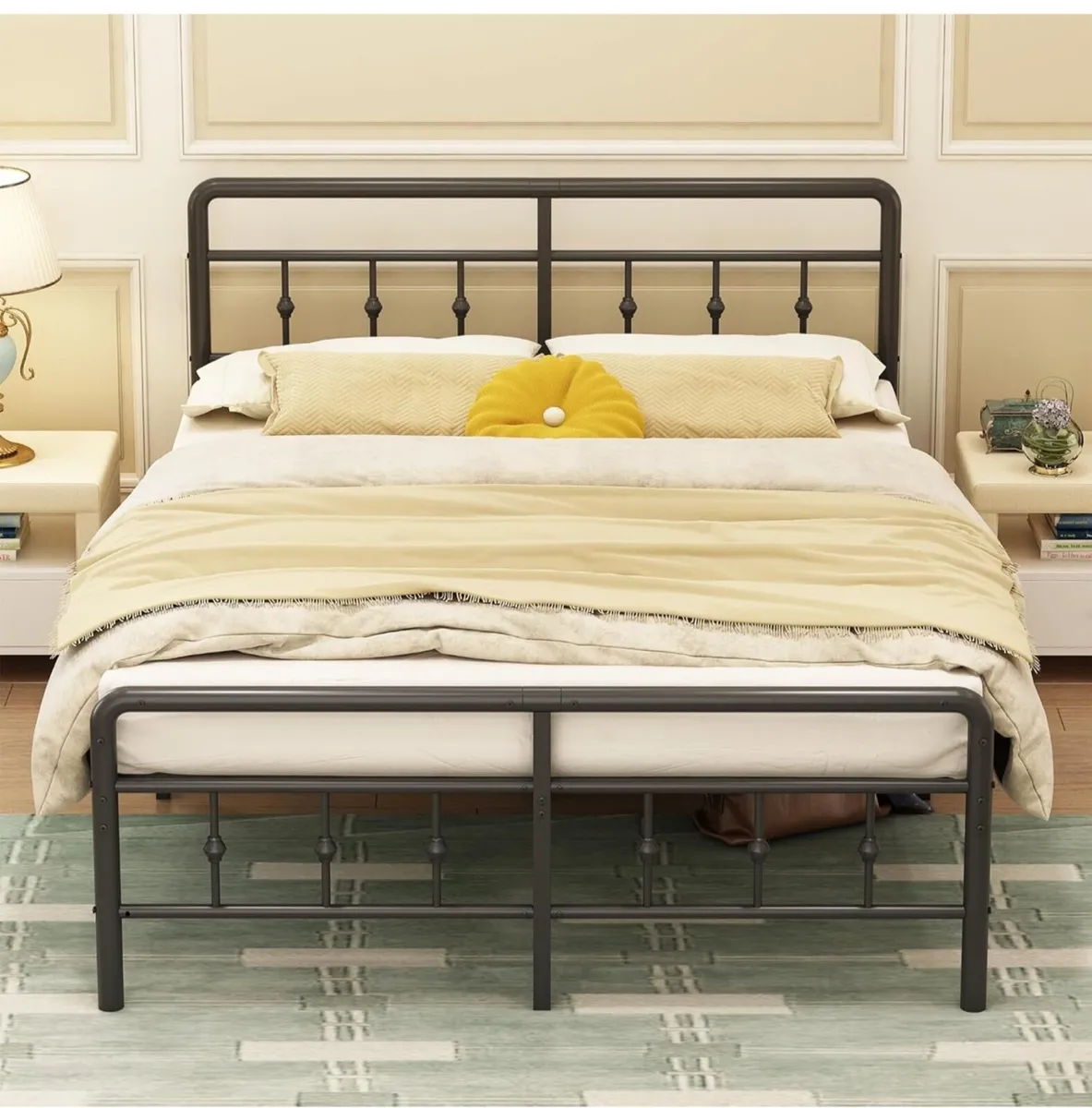 Super King Bed Frame with Victorian Headboard and - Image 1