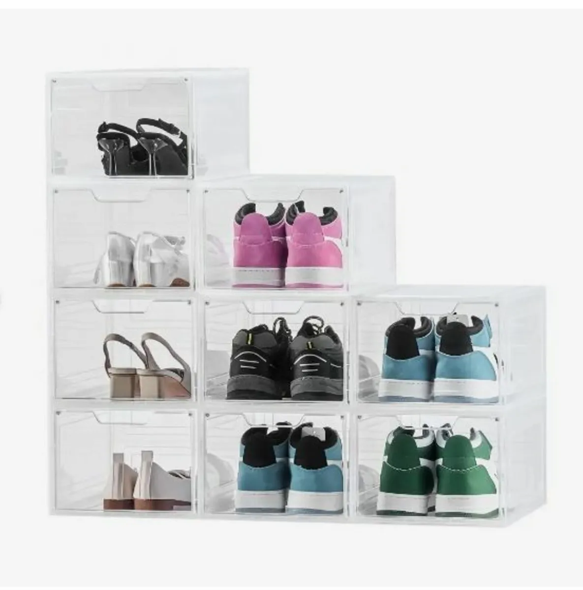 Shoe Storage Boxes, 9 Pack Clear - Image 2