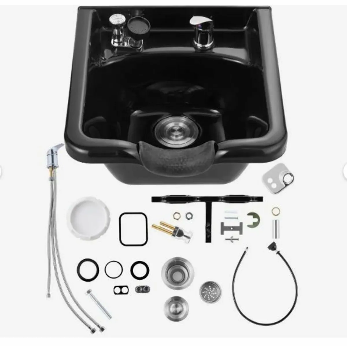Shampoo Bowl Black ABS Plastic Salon - Image 1
