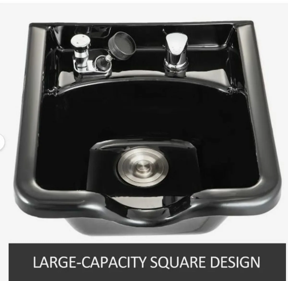 Shampoo Bowl Black ABS Plastic Salon - Image 2