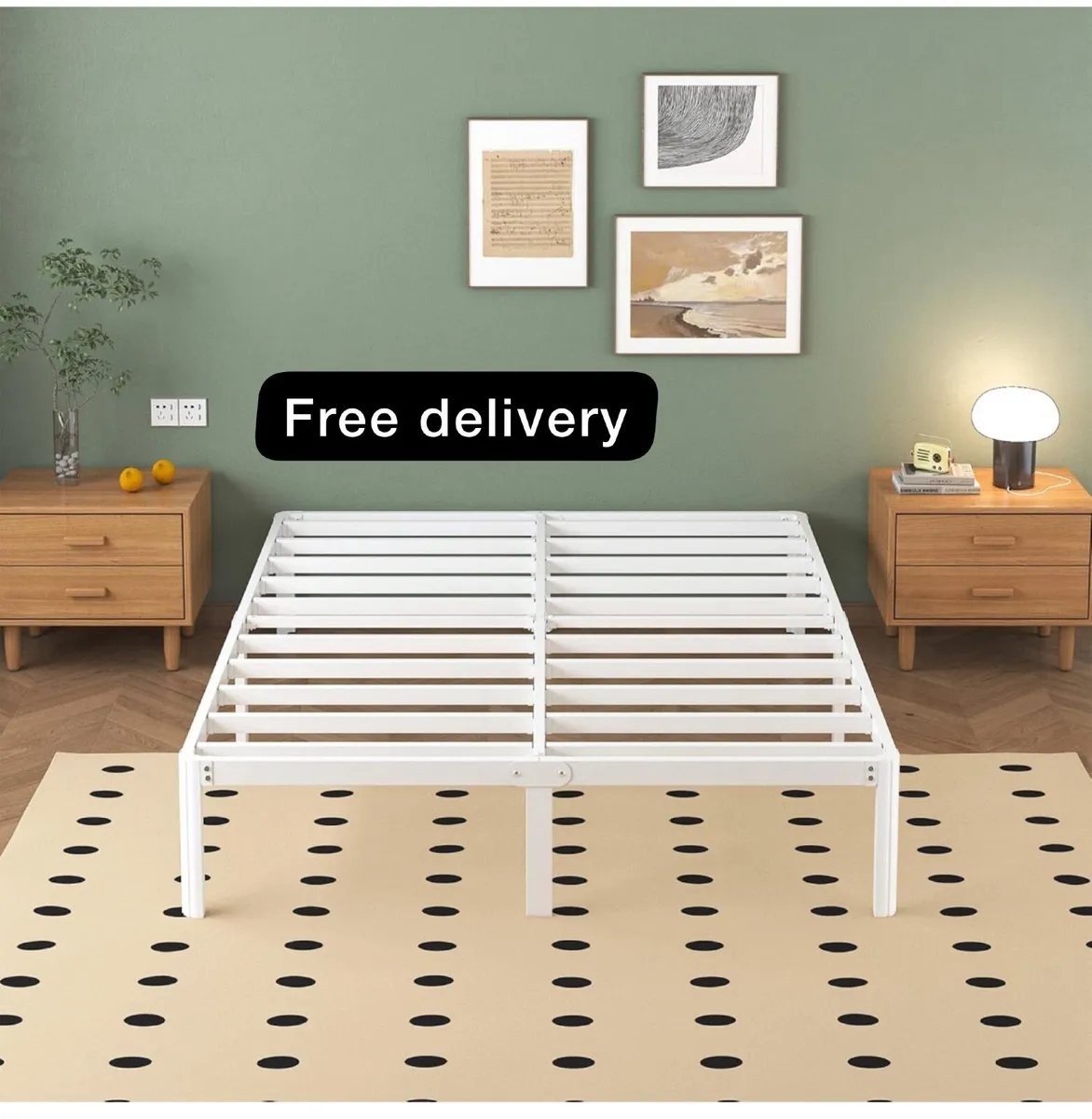 White Super King Bed Frame 6ft with Rounded Corner - Image 1