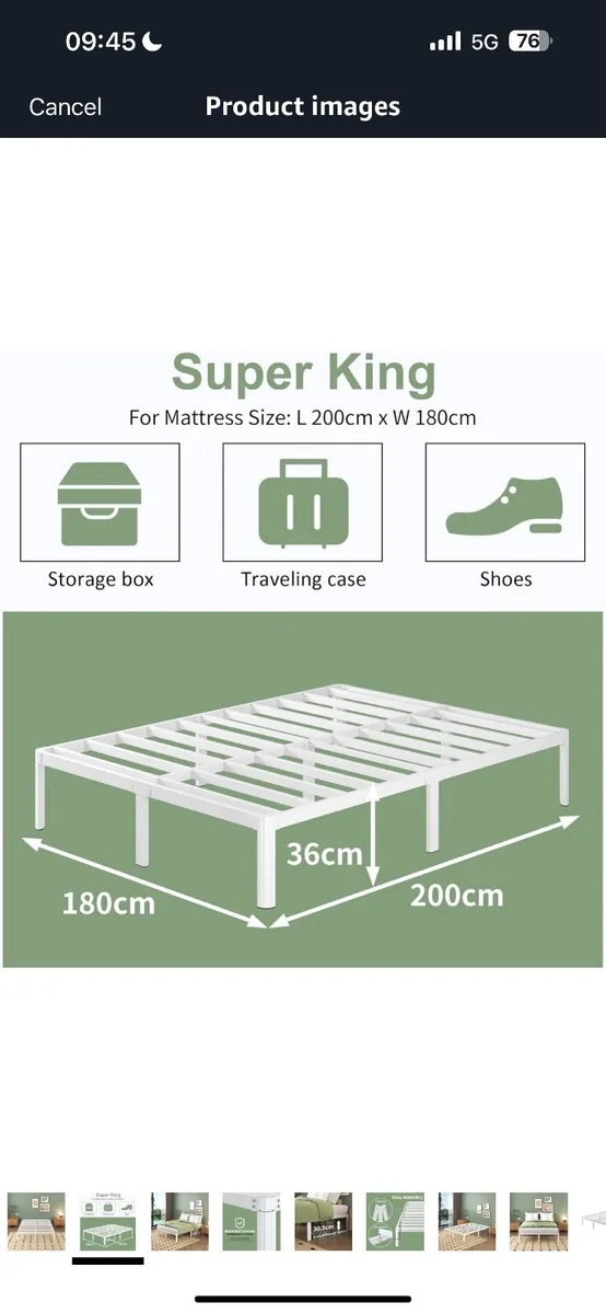 White Super King Bed Frame 6ft with Rounded Corner - Image 1