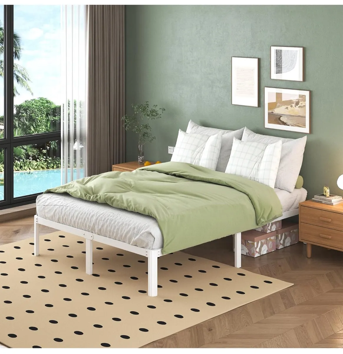 White Super King Bed Frame 6ft with Rounded Corner - Image 3