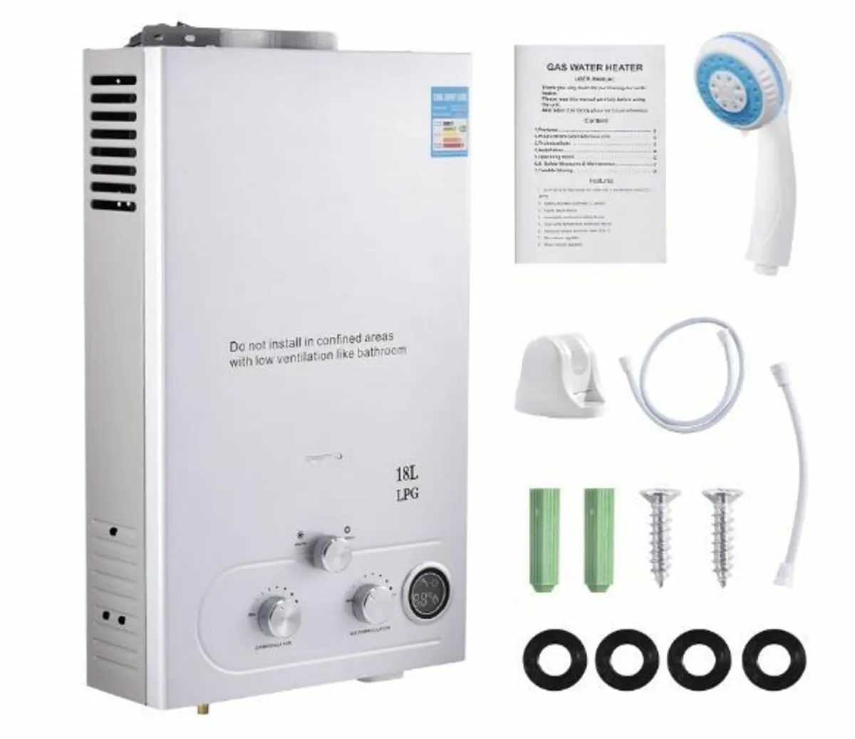 18L Gas Instantaneous Water Heater, 32 KW LPG - Image 1