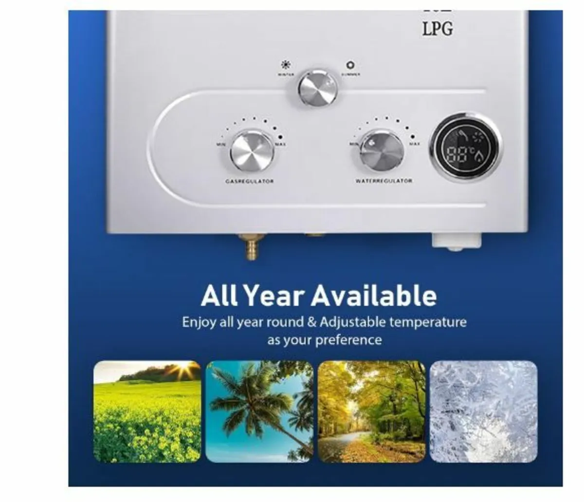 18L Gas Instantaneous Water Heater, 32 KW LPG - Image 3