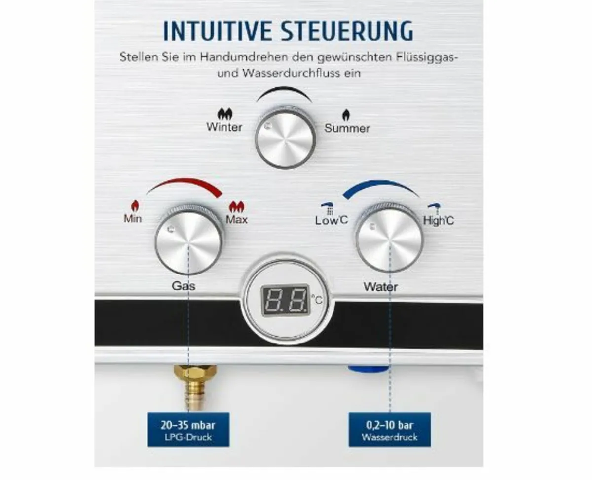 CO-Z 8L Gas Instantaneous Water Heater - Image 3