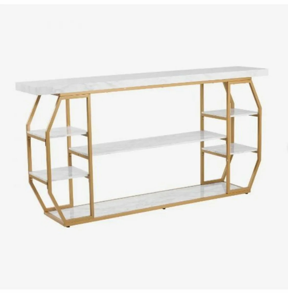 Marble Console Table, 3 Tiers Modern - Image 2