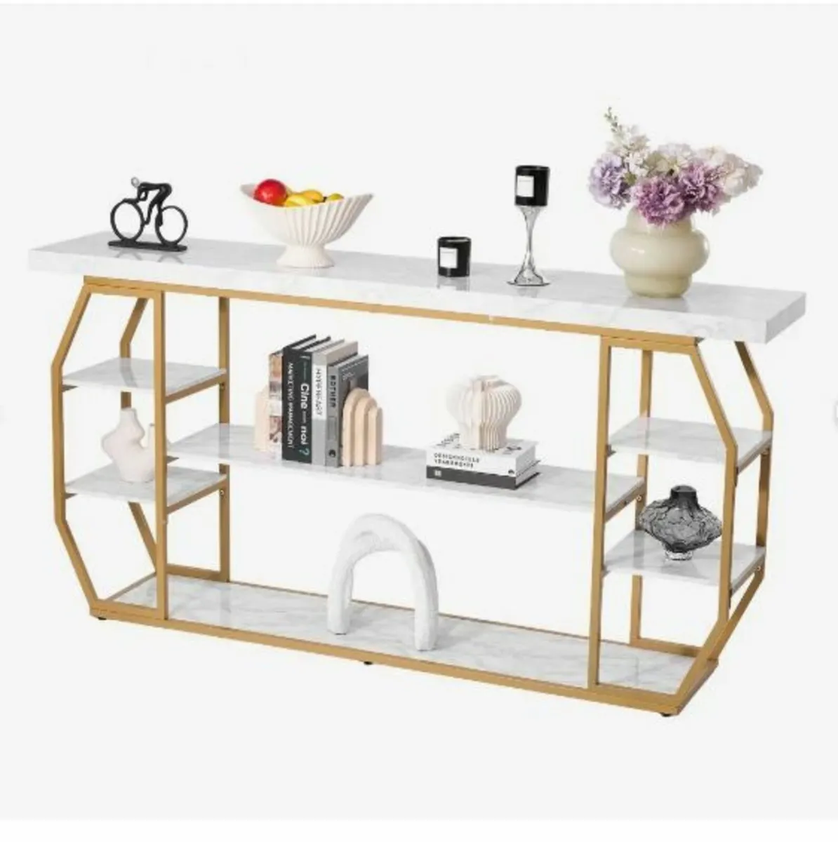 Marble Console Table, 3 Tiers Modern - Image 4