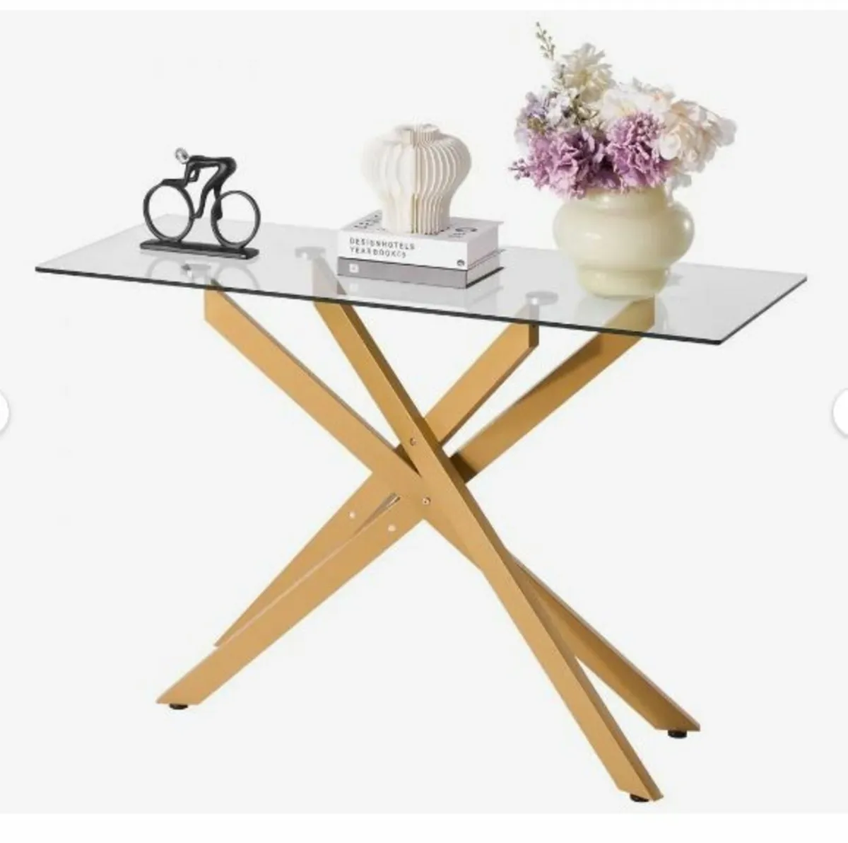 Glass Coffee Table, Modern Rectangle - Image 1