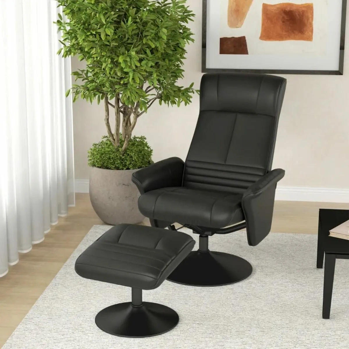 Upholstered chair, accent chair with ottoman, swiv - Image 4