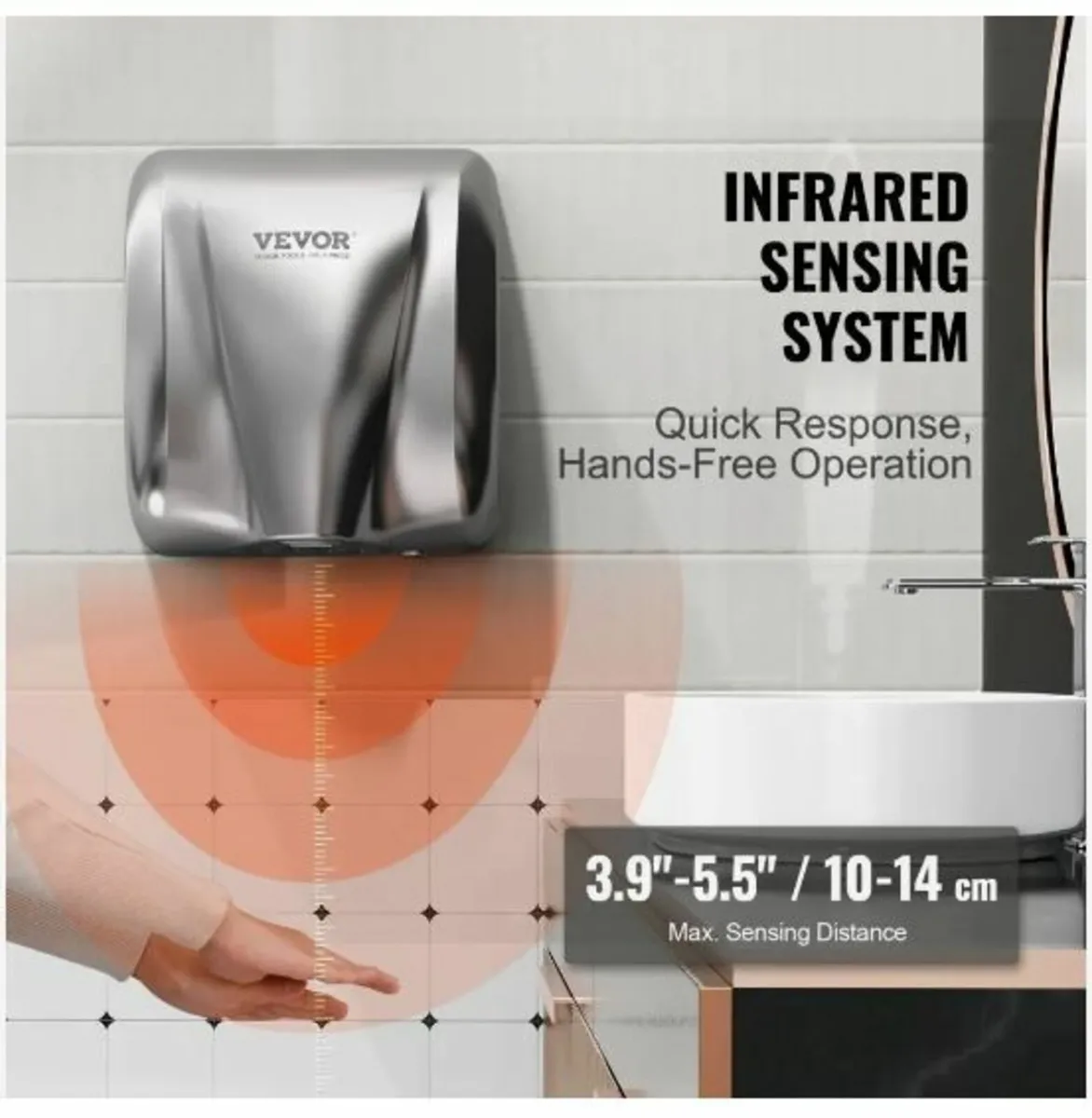 Heavy Duty Commercial Hand Dryer, 1800W - Image 2