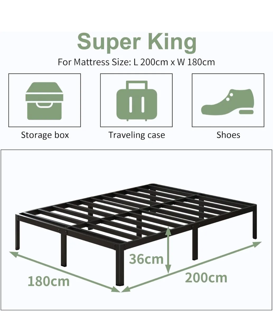 Super King Bed Frame 6ft with Rounded Corner Legs - Image 1