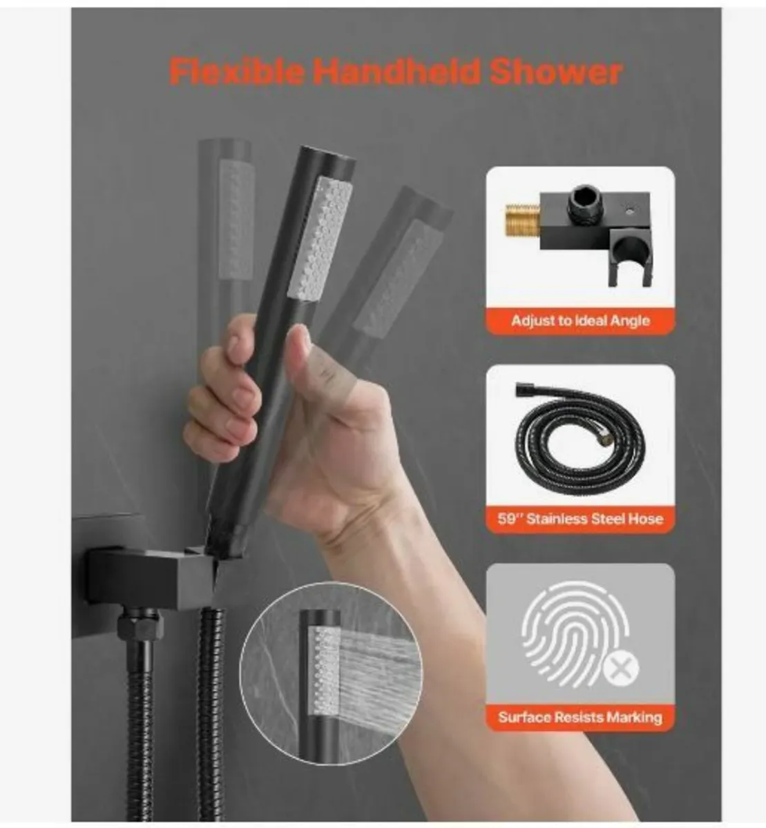 Shower Faucet Set, Rainfall Bathroom - Image 2