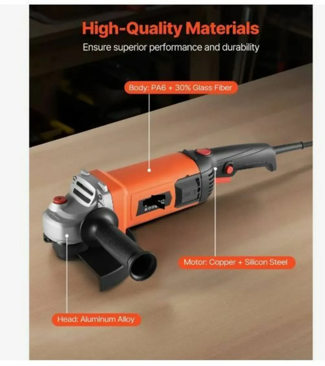 Angle Grinder, 177.8mm Electric Grinder Power Tool - Image 4