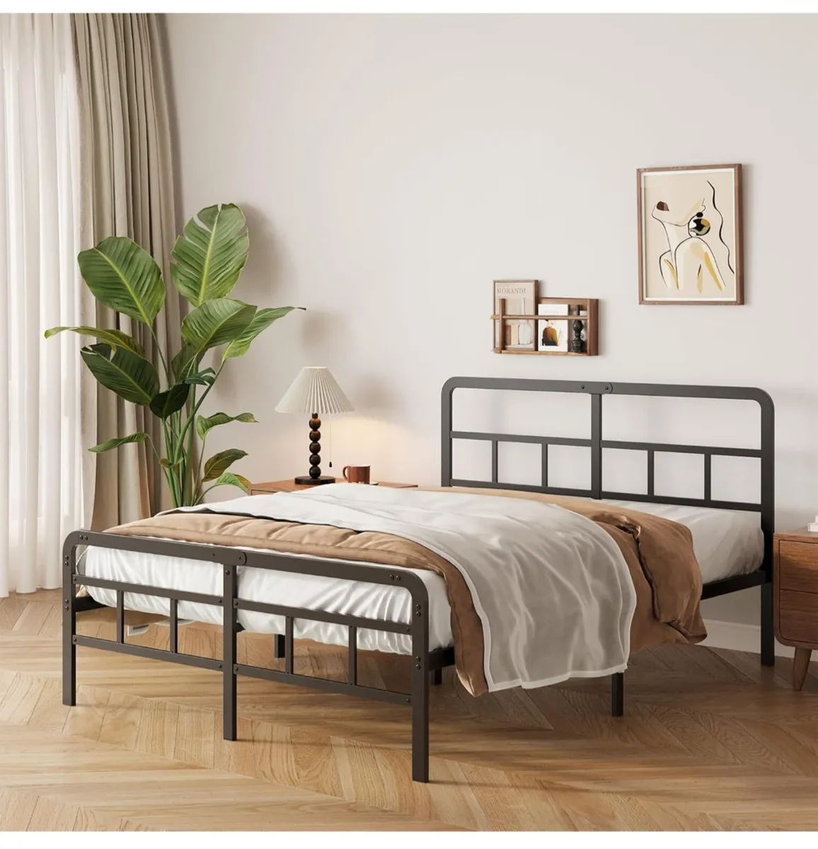 Super King Bed Frame with Curved Headboard and Foo - Image 3