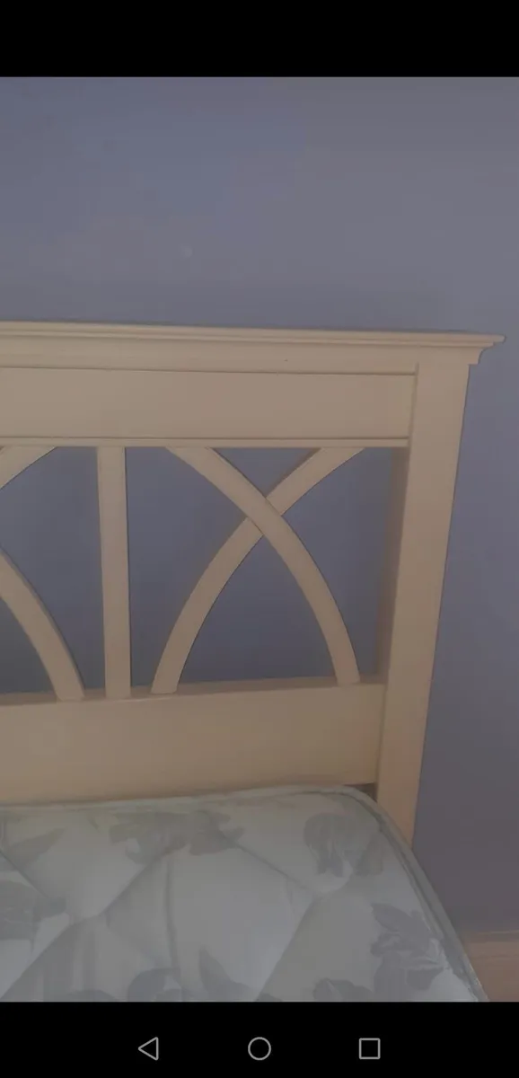 King Size Cream Bed C/W Mattress - Image 3