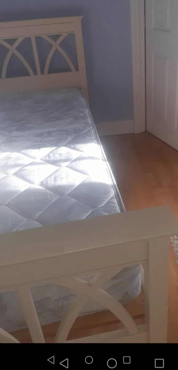 King Size Cream Bed C/W Mattress - Image 1