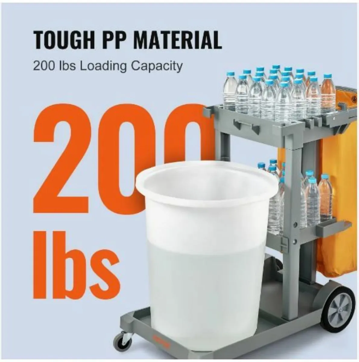 Cleaning Cart, 3-Shelf Commercial - Image 3