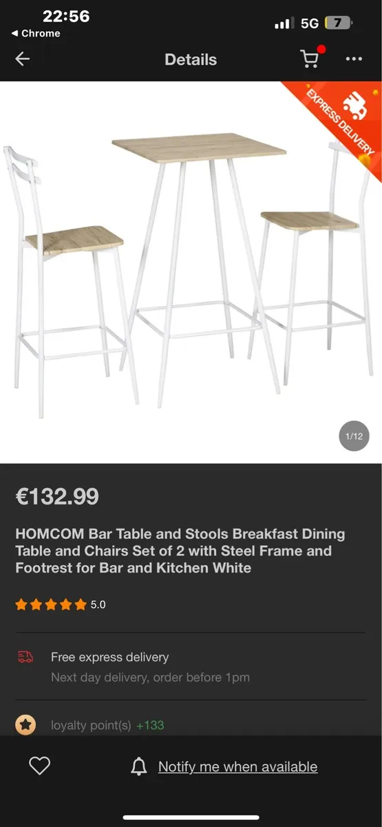 Bar table and stools - Image 1