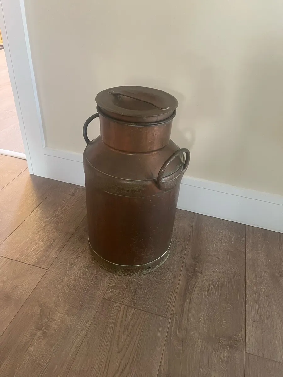 Antique Copper Milk Churn - Image 1