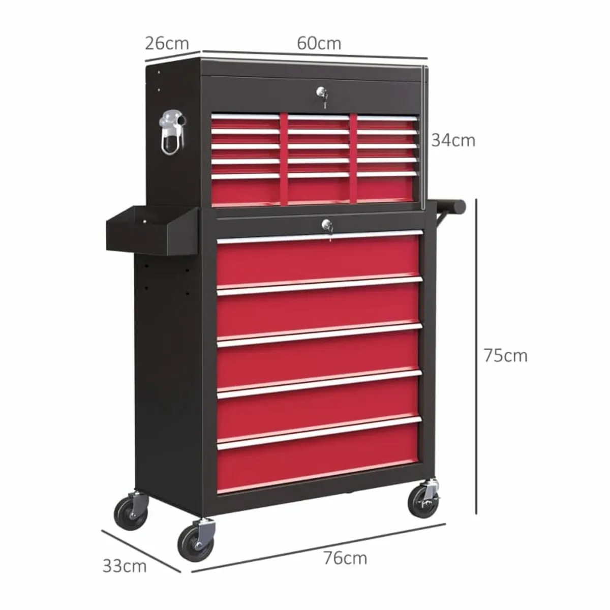 19 Drawer, Two-Part Tool Storage Chest on Wheels - - Image 4