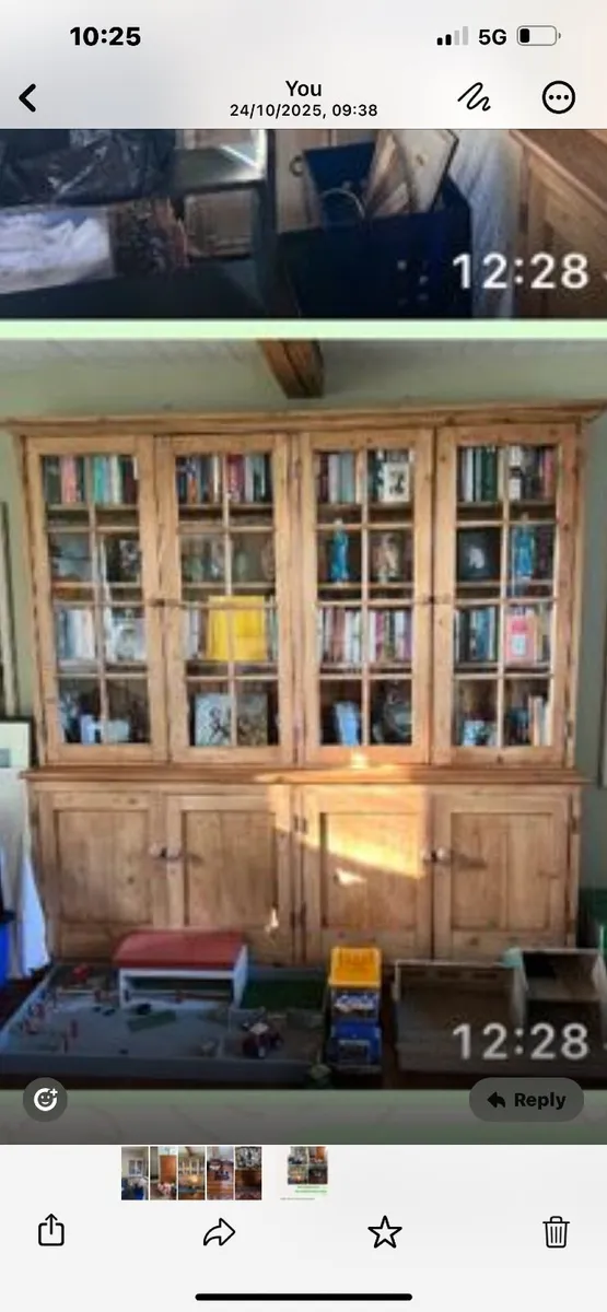 Antique pine bookcase