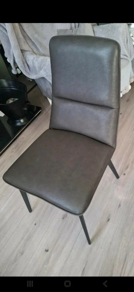 6 Faux leather dining chairs - Image 1