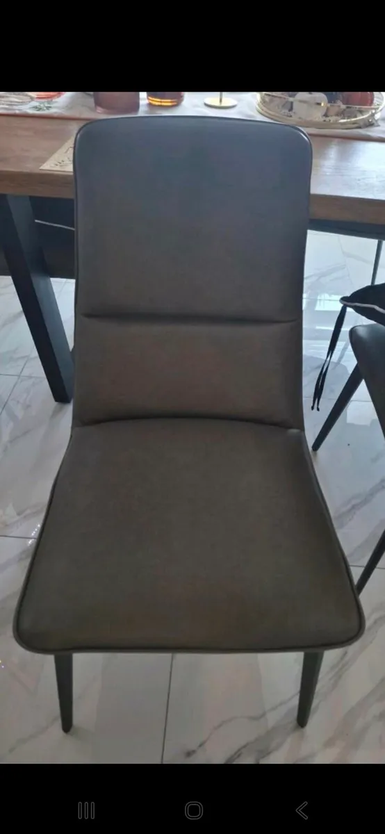 6 Faux leather dining chairs - Image 3