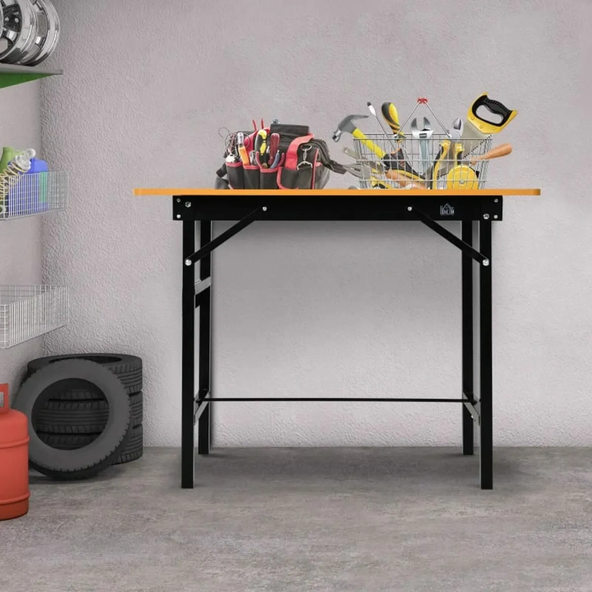 100 cm Foldable Garage Work Bench, Craft Table MDF - Image 2