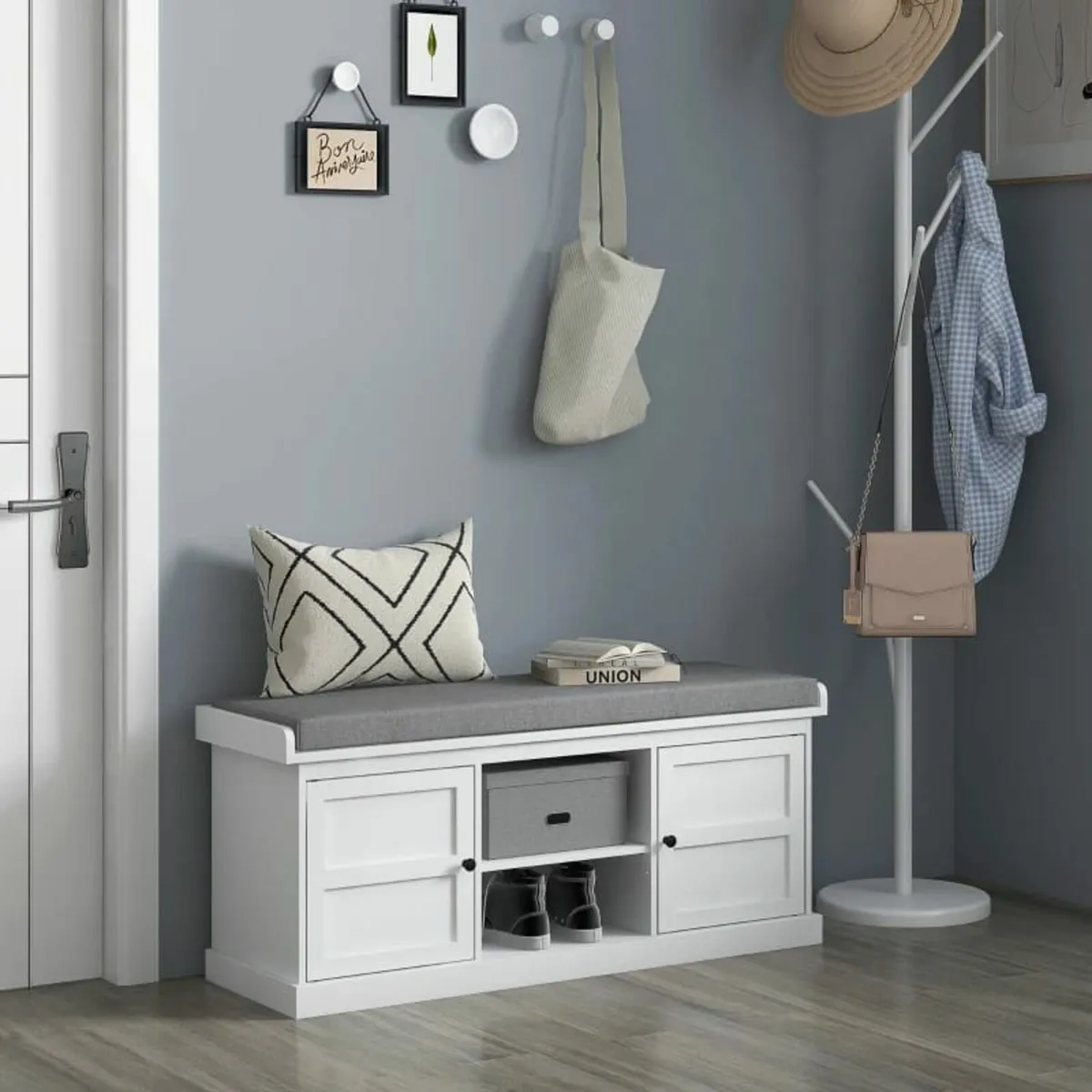 Multi-Compartment Shoe Storage Bench, with Top Cus - Image 4