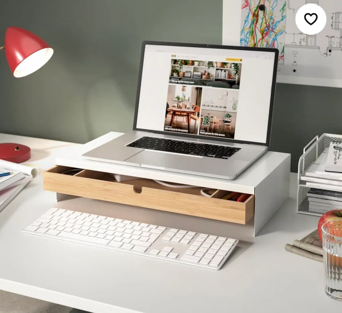 ELLOVEN Monitor Stand with drawer - Image 2
