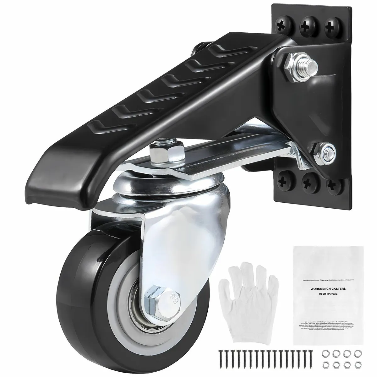 Workbench Caster Wheels, Set of 4, 165lbs Load Cap - Image 1