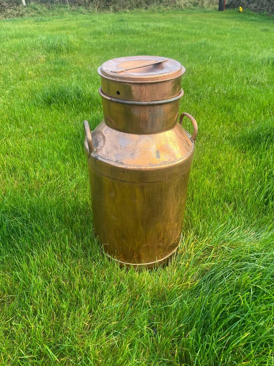 Vintage Large Copper Milk Churn - Image 2