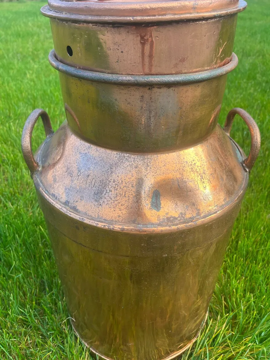 Vintage Large Copper Milk Churn - Image 3