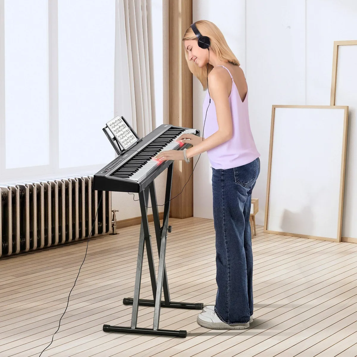 88 Key Digital Piano Keyboard Semi Weighted+Stand - Image 2