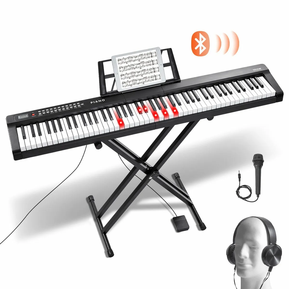 88 Key Digital Piano Keyboard Semi Weighted+Stand - Image 1