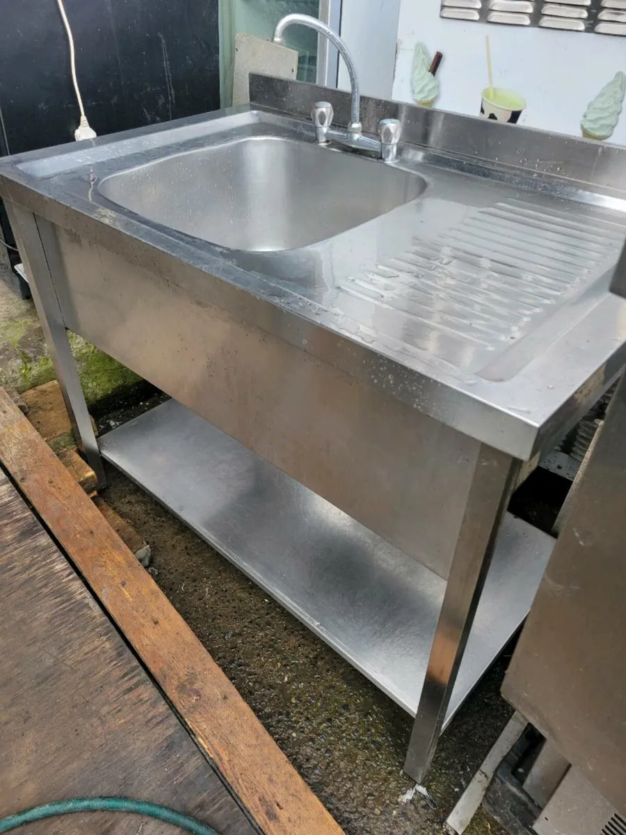 Sink Stainless Steel Shelved - Image 1