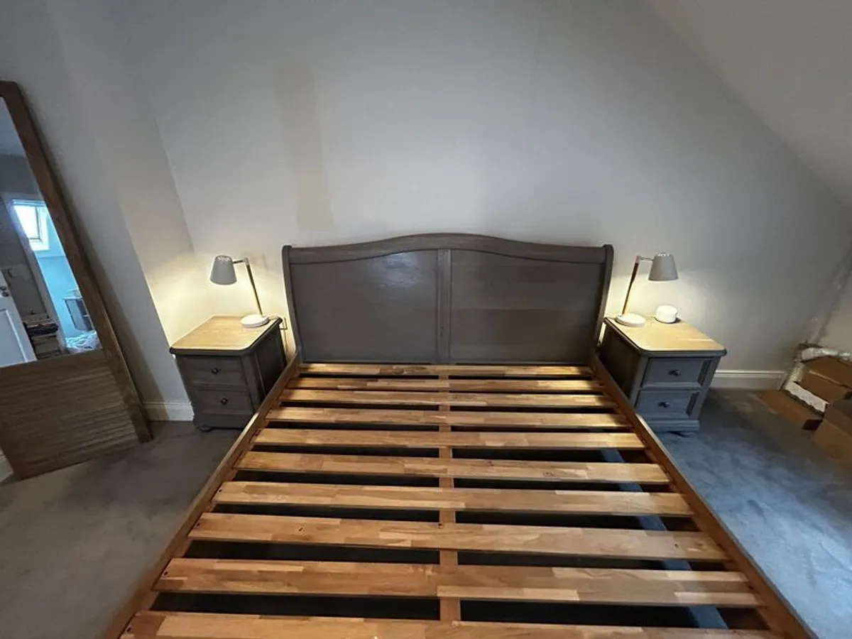 Super King Bed Frame / Lockers / Mirror - Image 4