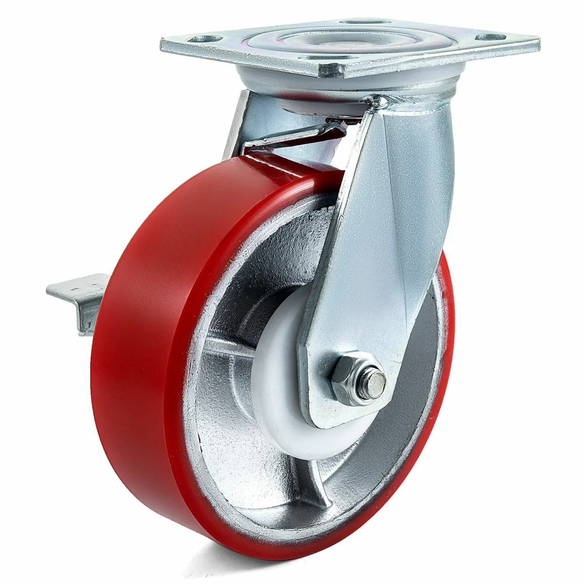 4 Pack 6 x 2 Inch Caster Wheels 2 Rigid & 2 Swivel - Image 3