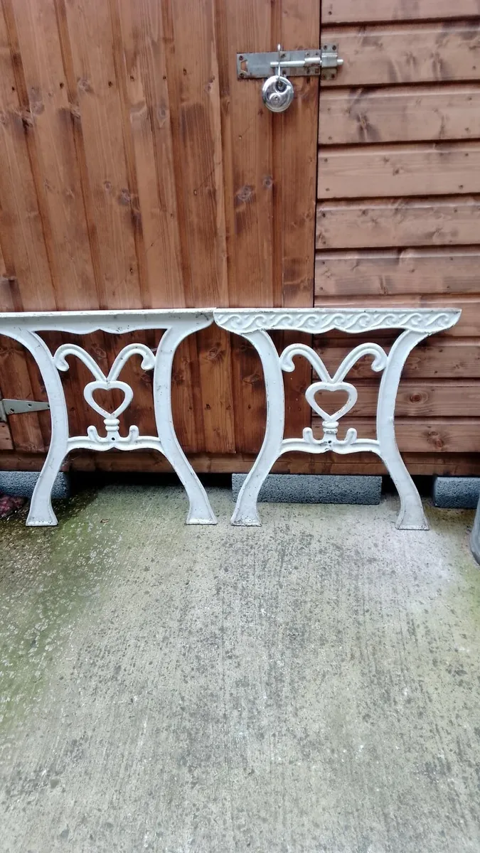Cast iron table ends - Image 1
