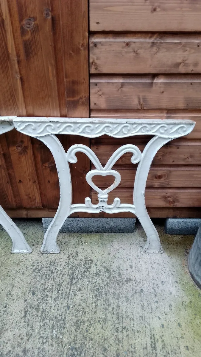 Cast iron table ends - Image 4
