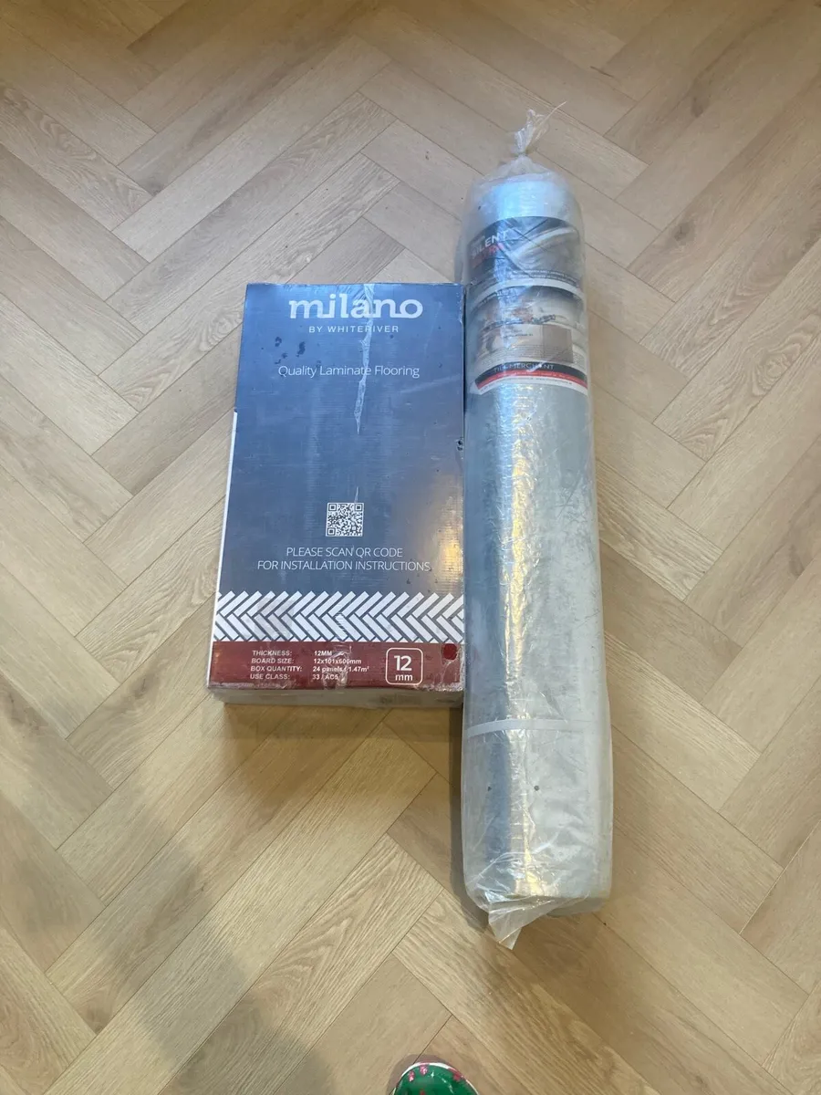 Laminate Herringbone Flooring 12mm & Underlay - Image 1