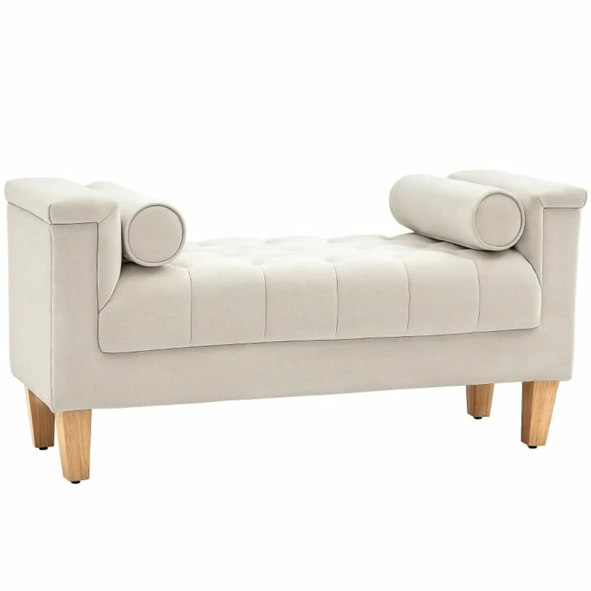 Upholstered bench, vintage design, 2 cushions, che - Image 2