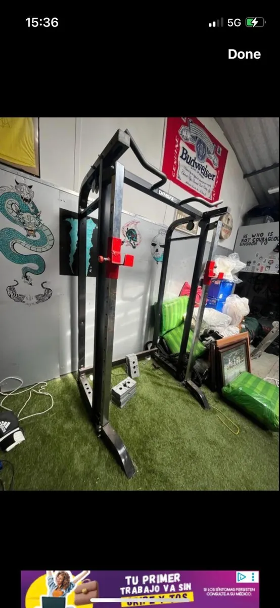 Squat rack and weights - Image 2