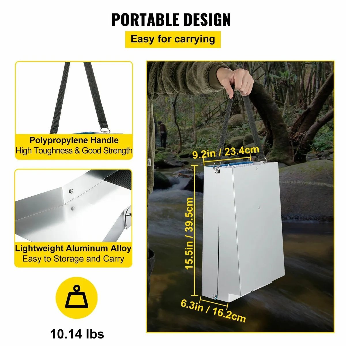 Folding Aluminum Alloy Sluice Box, Compact 50" - Image 2
